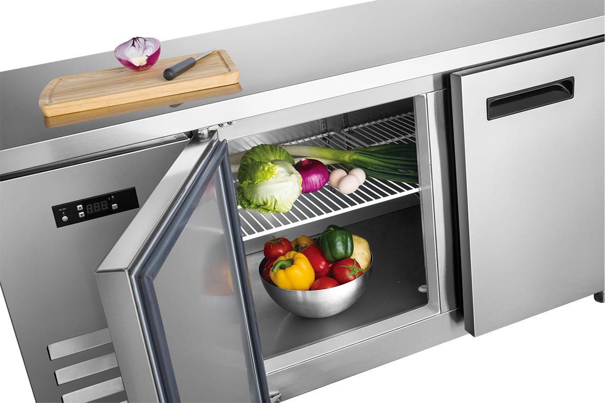 Coldstar ES-G1200F-A Double Door Stainless Steel Bench Chiller with Upstand