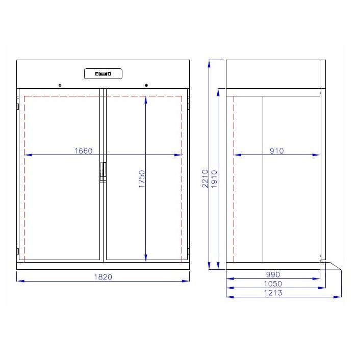 CombiSteel Roll-in Freezer SS Mono Block 1400L - Double Door
