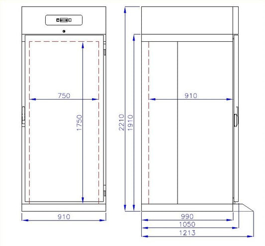 CombiSteel Roll-in Freezer SS Mono Block 700 L - Single Door