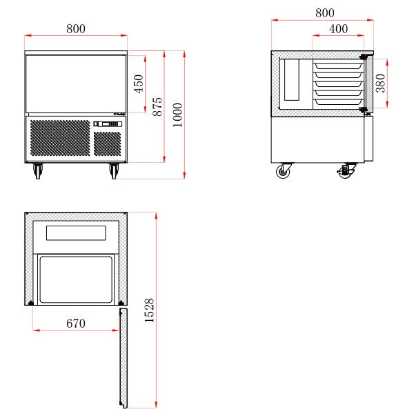 Blizzard BCF20-HC Blast Chiller/freezer Stainless Steel 20kg/15kg
Drawing of dimensions
Sold by DS Refrigeration