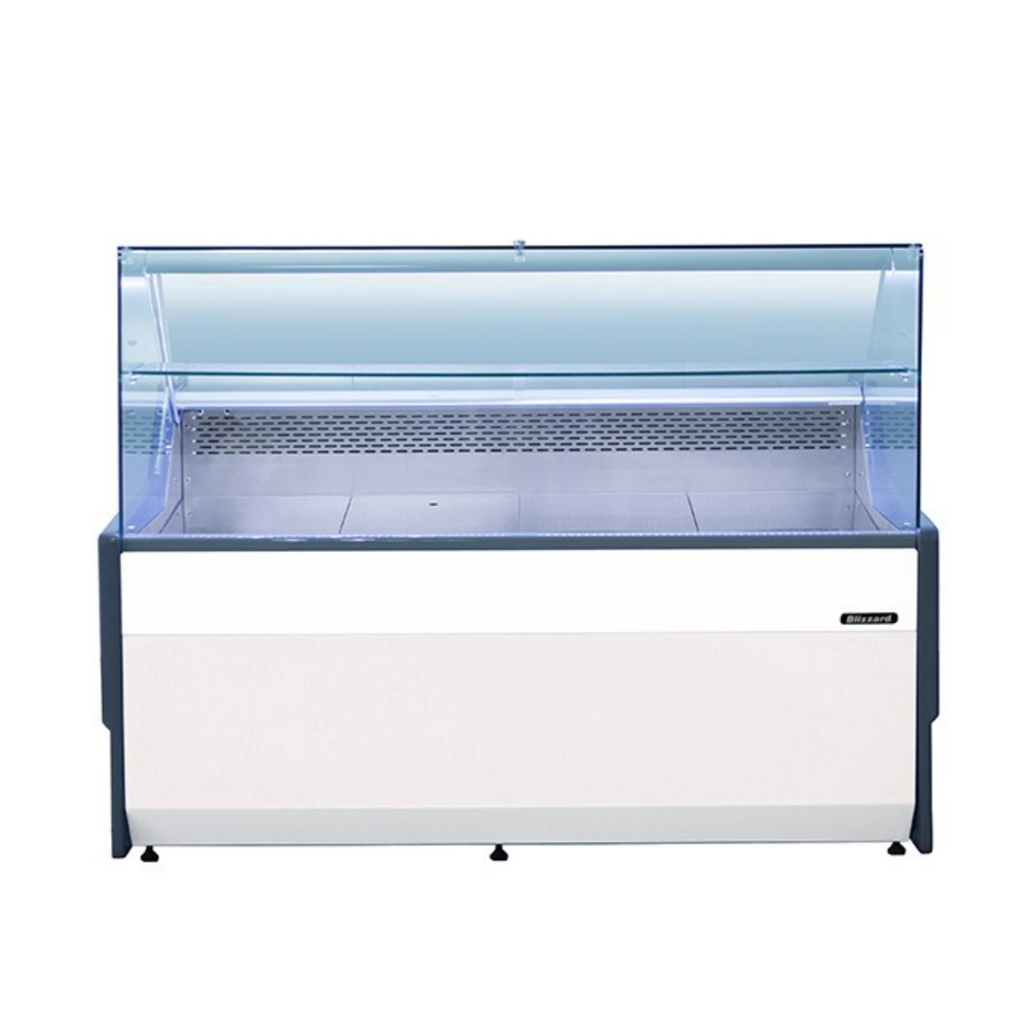Blizzard BFG WH Flat Glass Serve Over Counters White Laminated
Front view
