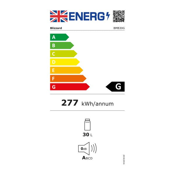 Blizzard BMB30G Mini Bar
Energy label G
277kWh/Annum
30L