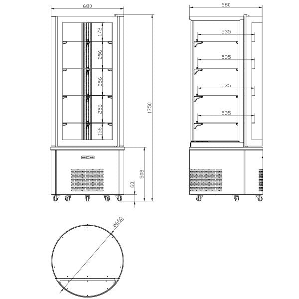 Blizzard CD400R Round Case Cake Display 360l