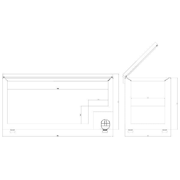 Blizzard CF550SS Chest freezer with stainless lid 550l