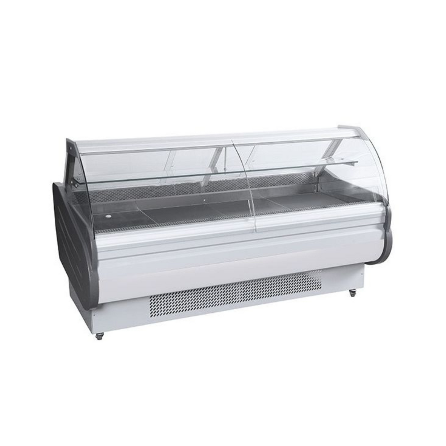 Blizzard BCG WH Curved Glass Serve Over Counters White Laminated