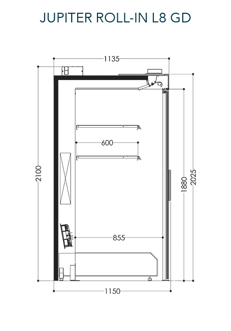 Freor Jupiter Roll-In Glass Door