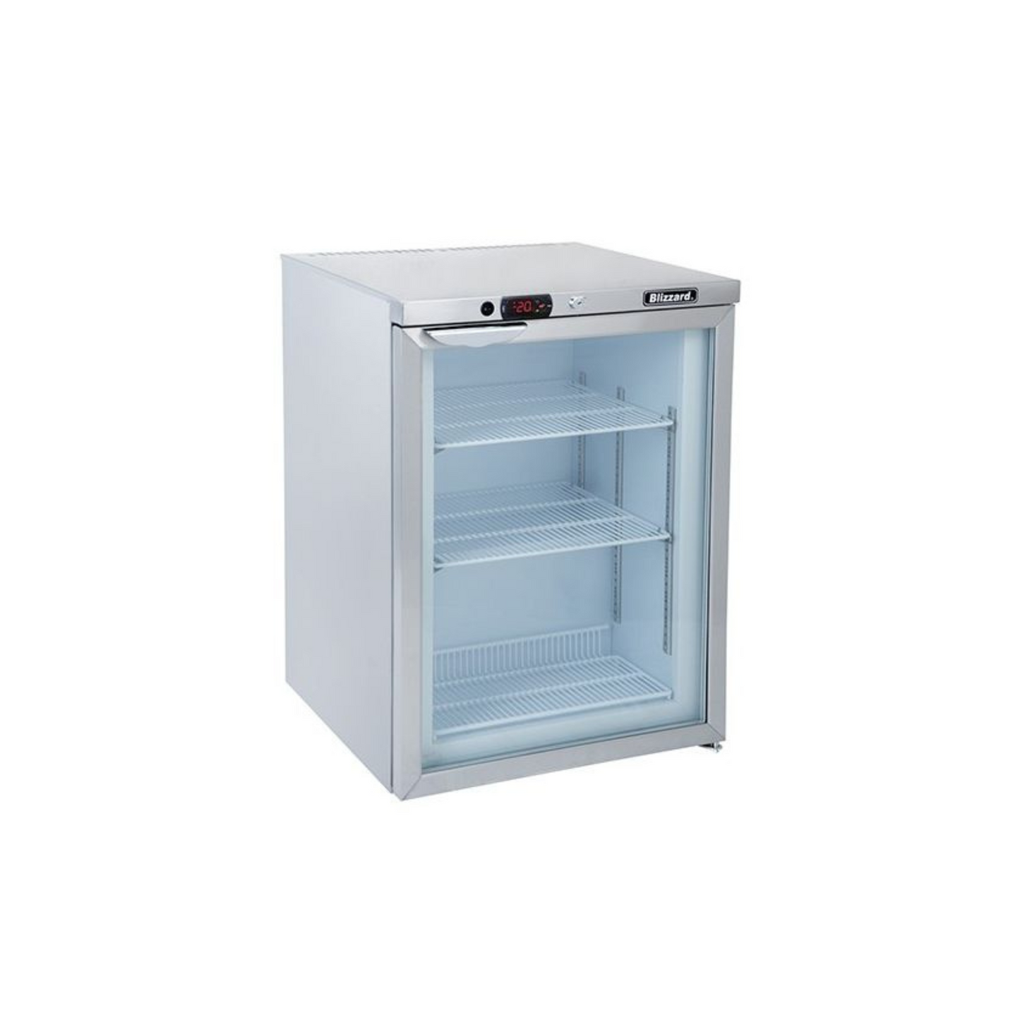 Blizzard UCF140CR Glass Door Stainless Steel Under Counter Freezer 105l