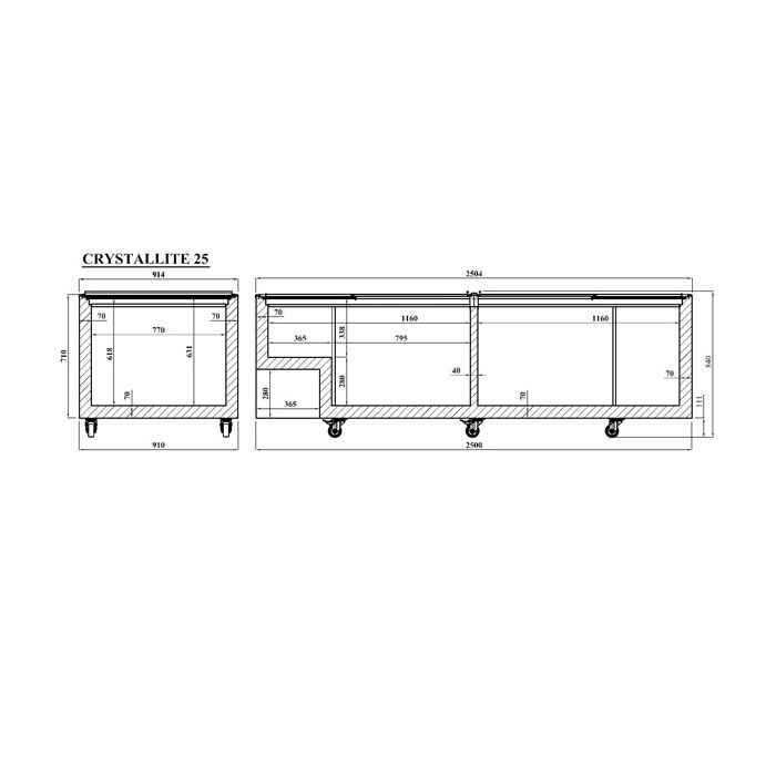Crystal Crystallite25 Crystallite Island Display Freezer 1038l