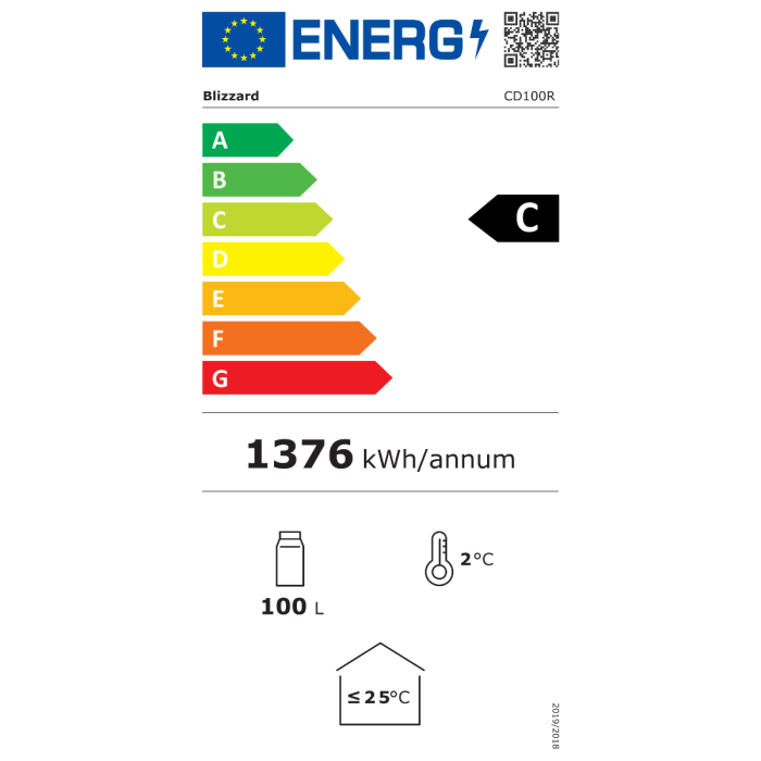Blizzard CD100R Round Case Cake Display 100l
Energy label (EU) C
1376 kWh/annum
100L