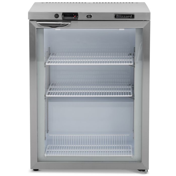 Blizzard UCF140CR Glass Door Stainless Steel Under Counter Freezer 105l