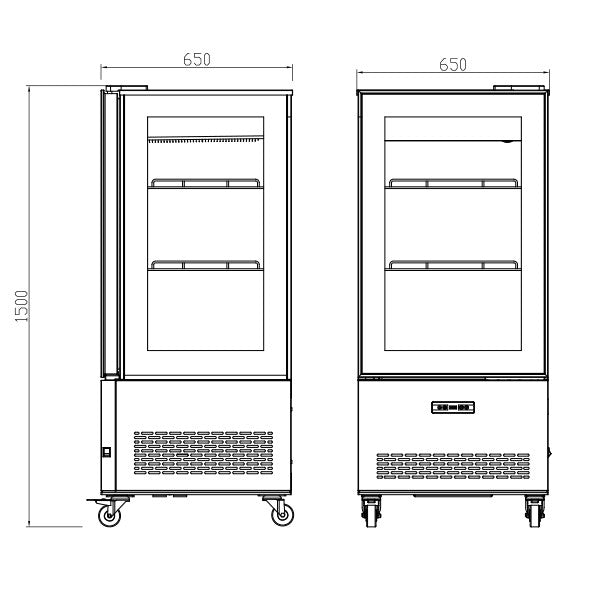 Blizzard CD270L Square Case Cake Display 270l
Drawing of dimensions