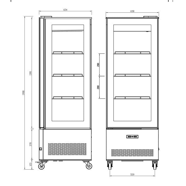 Blizzard CD400L Square Case Cake Display 400l