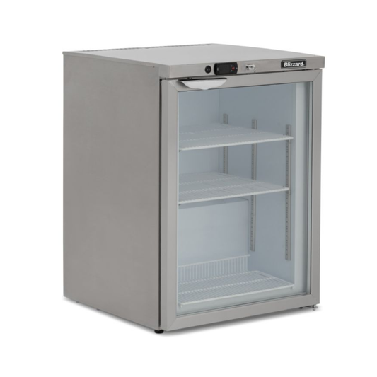Blizzard UCF140CR Glass Door Stainless Steel Under Counter Freezer 105l