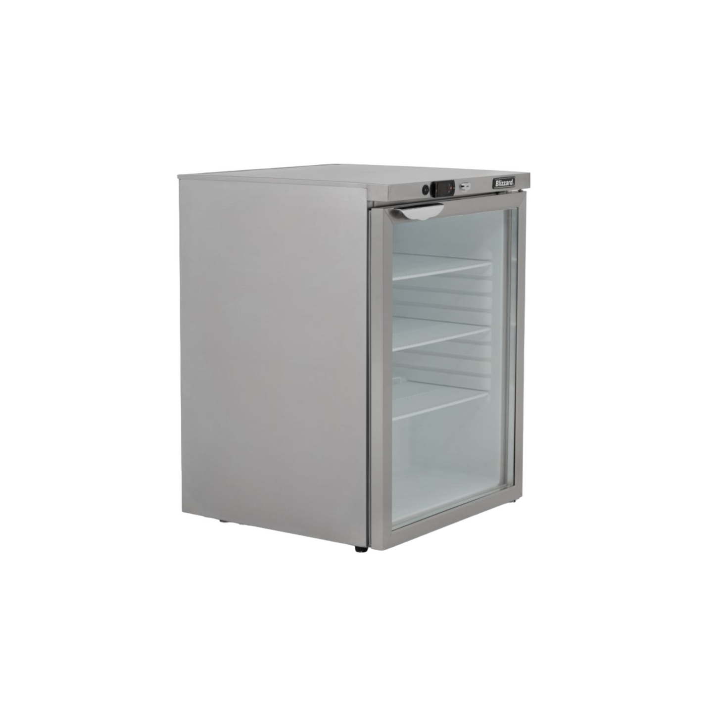 Blizzard UCR140CR Single Hinged Glass Door Under Counter Refrigerator