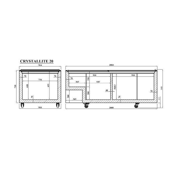 Crystal Crystallite20 Crystallite Island Display Freezer 797l